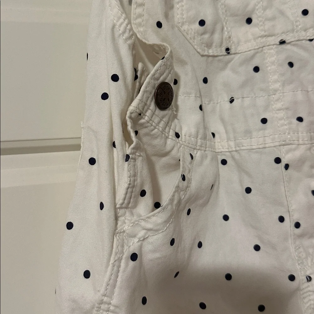 OshKosh White Polka Dot Shorts Overalls